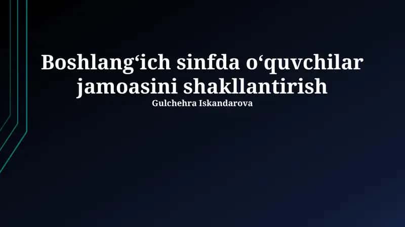 Jamoa tuzish asoslari 1