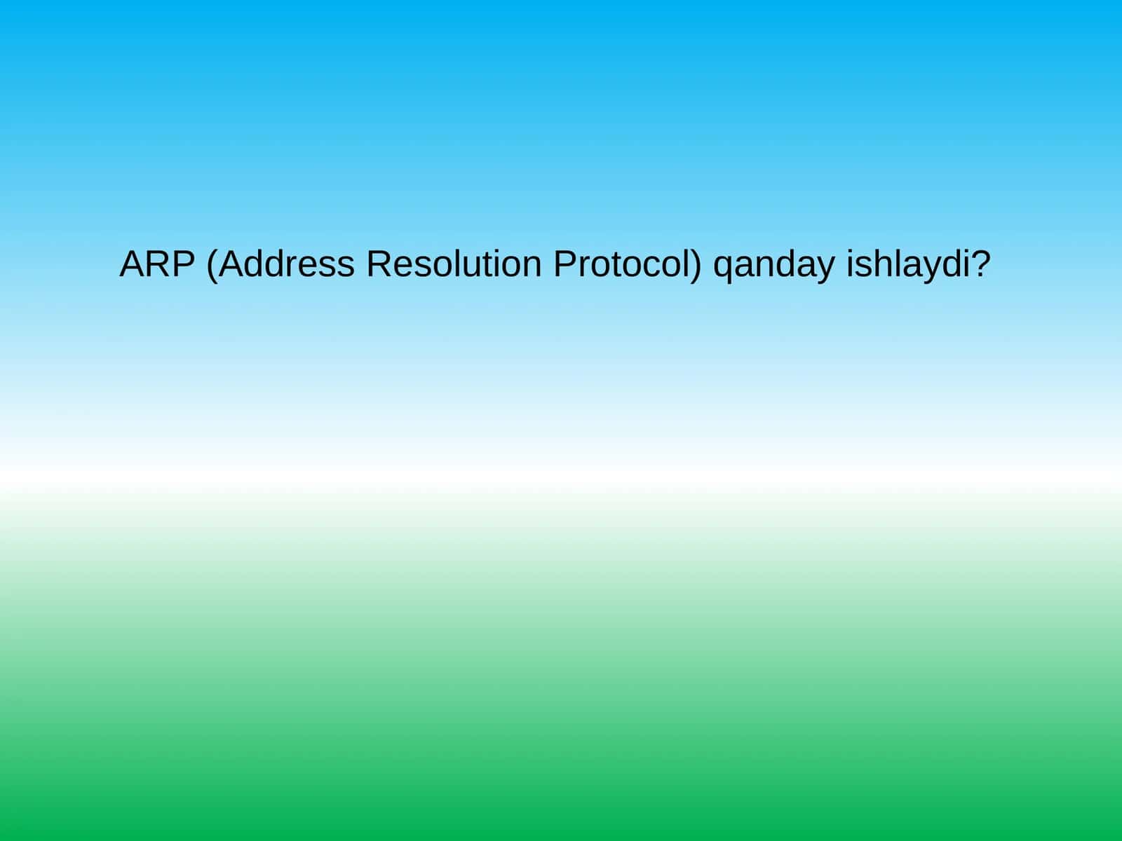 ARP (Address Resolution Protocol) qanday ishlaydi? 1