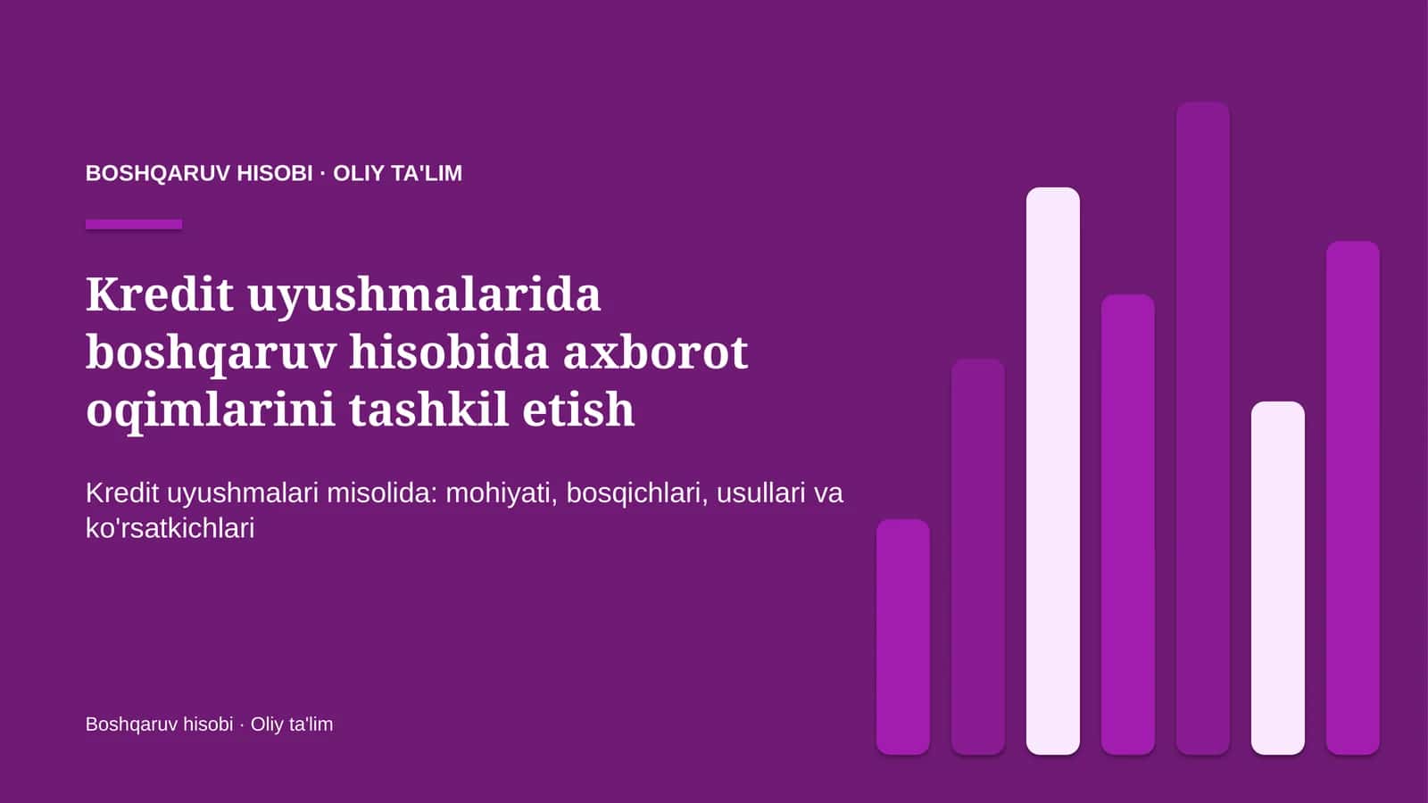Kredit uyushmalarida boshqaruv hisobida axborot oqimlarini tashkil etish 1