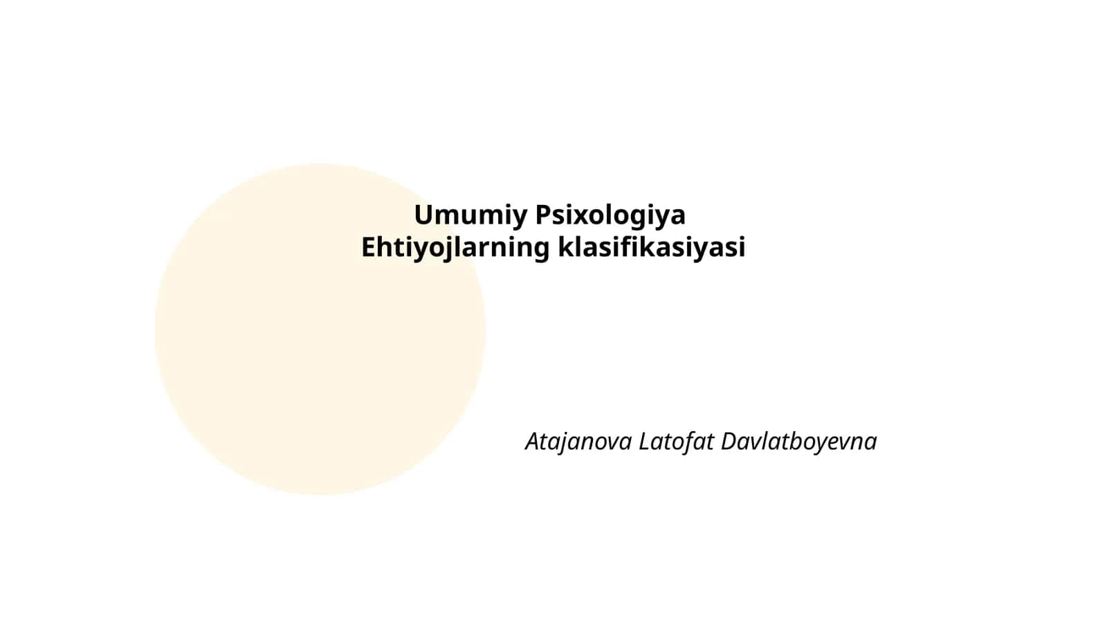 Umumiy Psixologiya Ehtiyojlarning Klasifikasiyasi 1