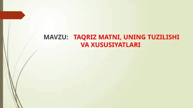 TAQRIZMATNI, UNING TUZILISHI VA XUSUSIYATLARI 1