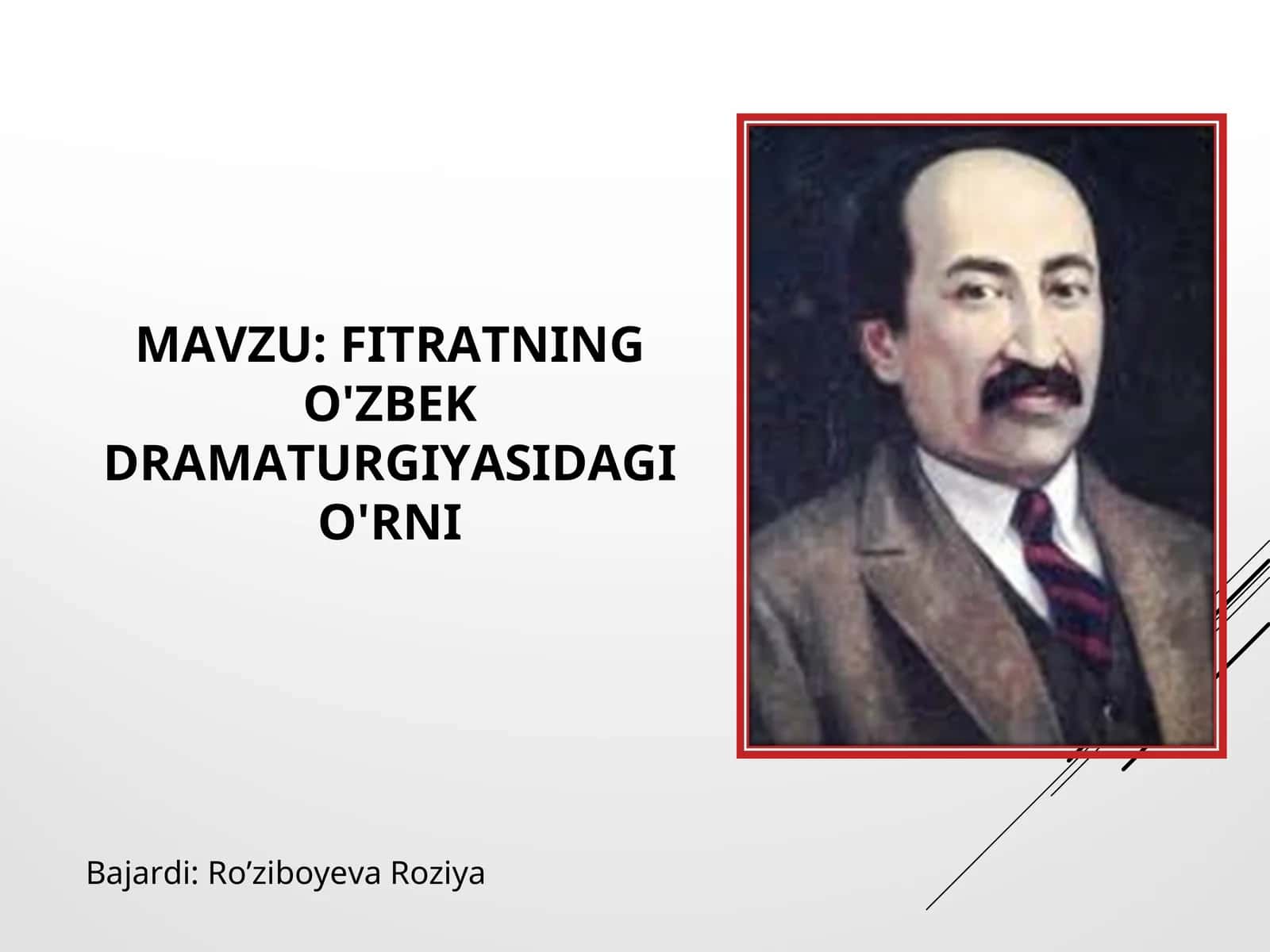 FITRATNING O'ZBEK DRAMATURGIYASIDAGI O'RNI 1