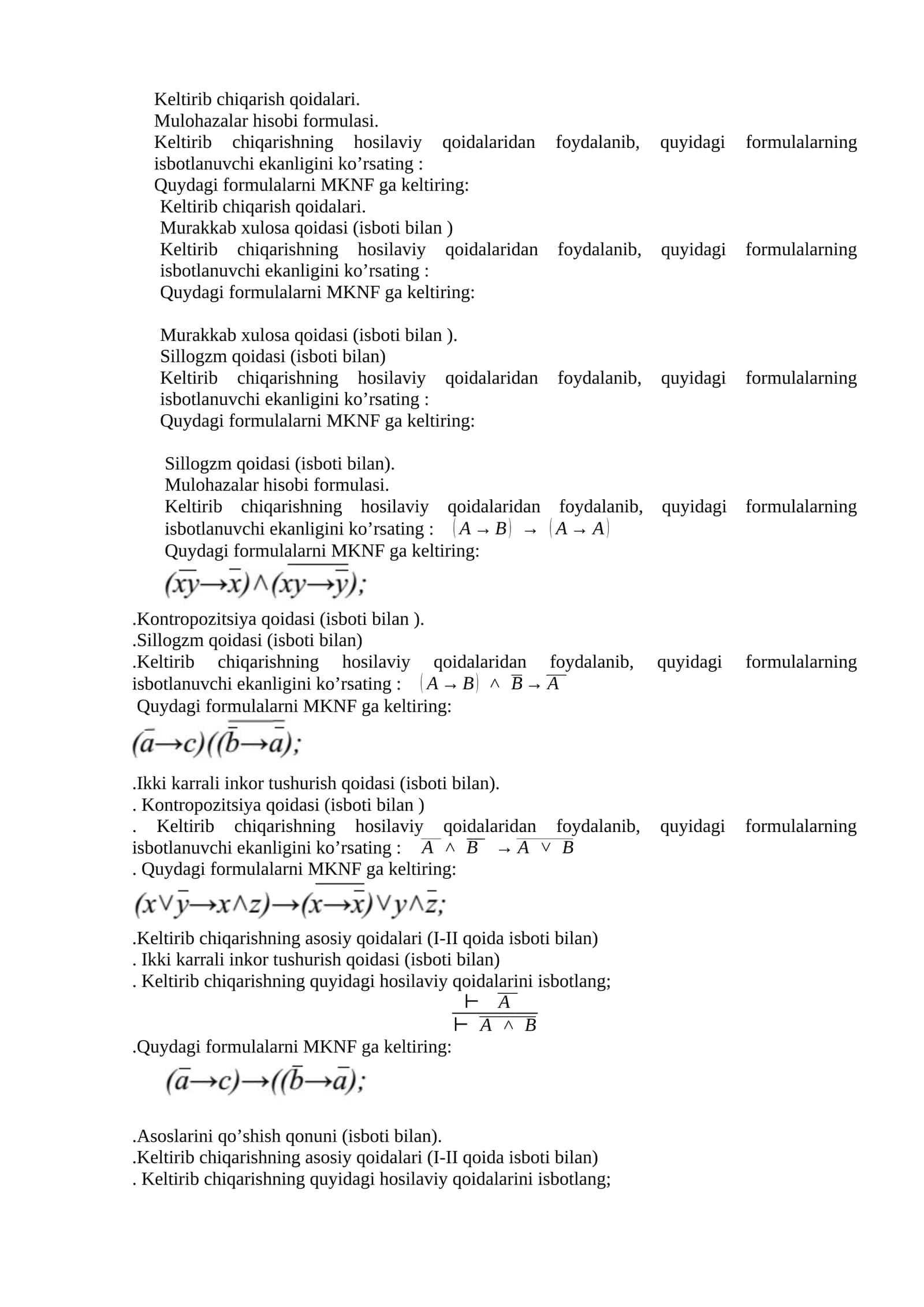Keltirib chiqarish qoidalari 1