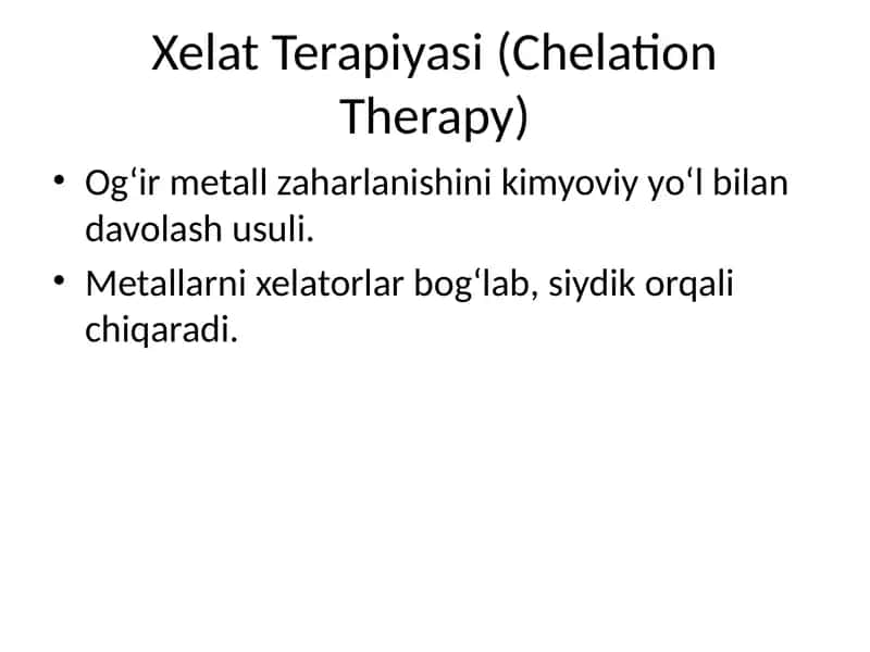 Xelat Terapiyasi (Chelation Therapy) 1