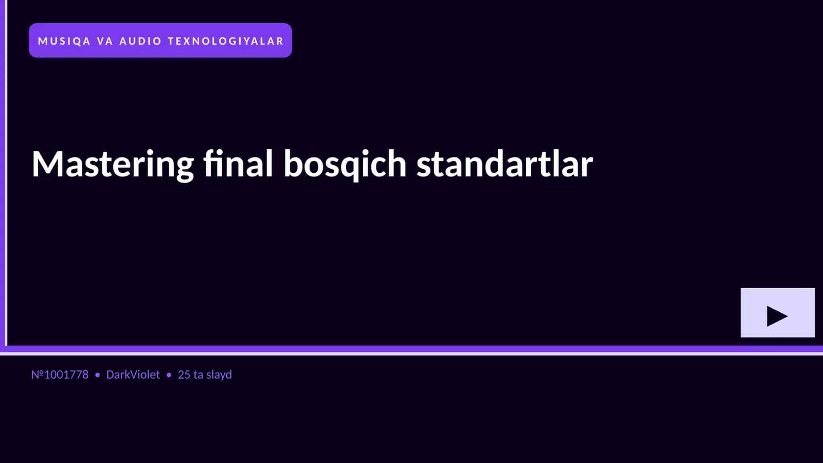 Mastering final bosqich standartlar 1