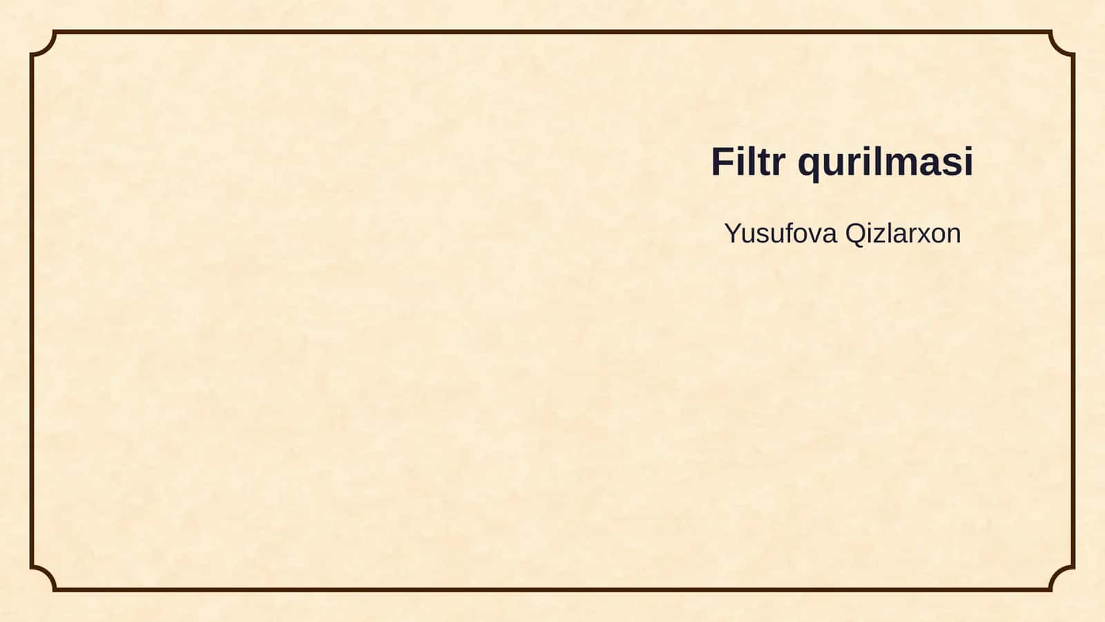Filtr qurilmasi 1