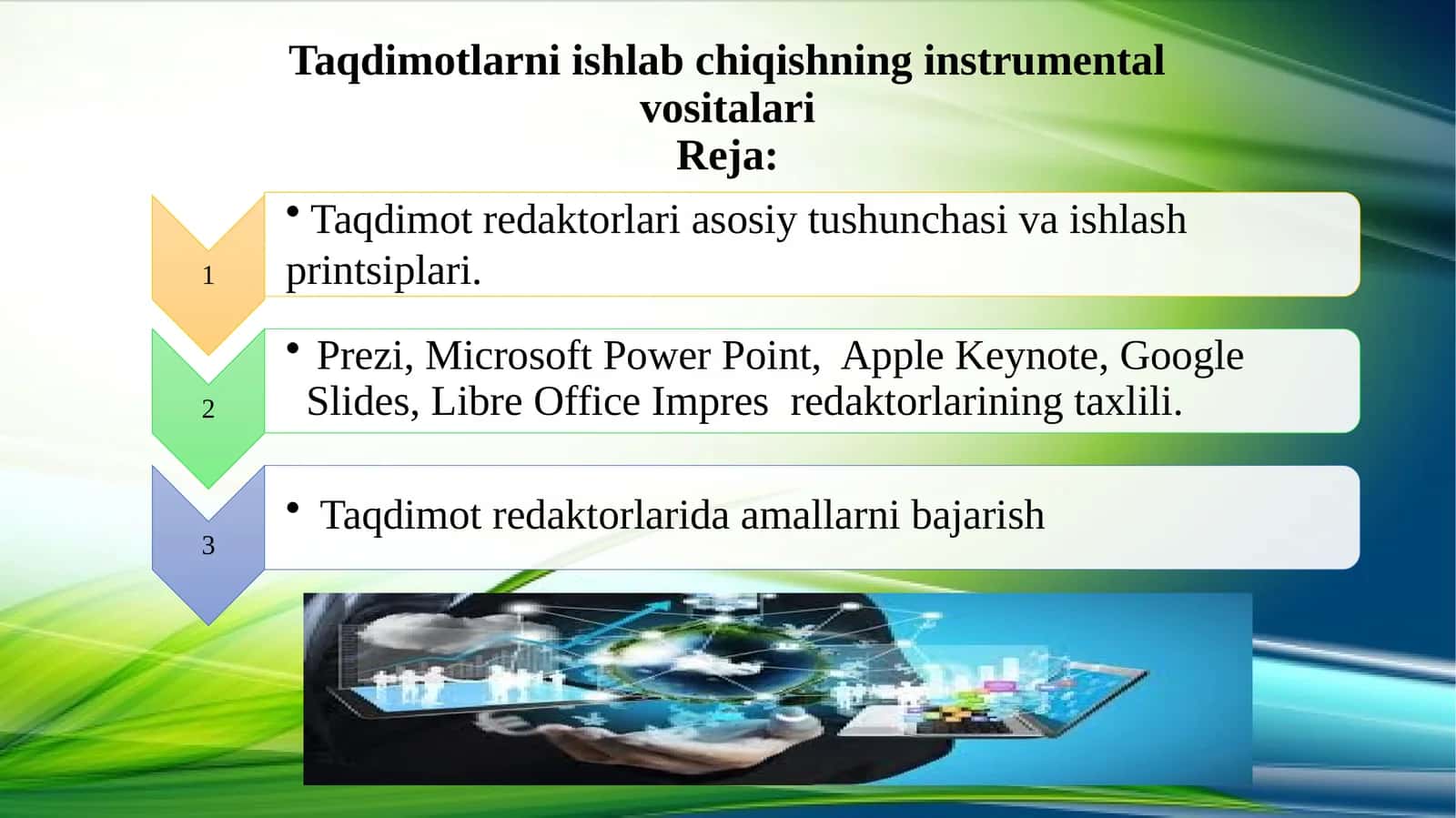 Taqdimotlarni ishlab chiqishning instrumental vositalari 1