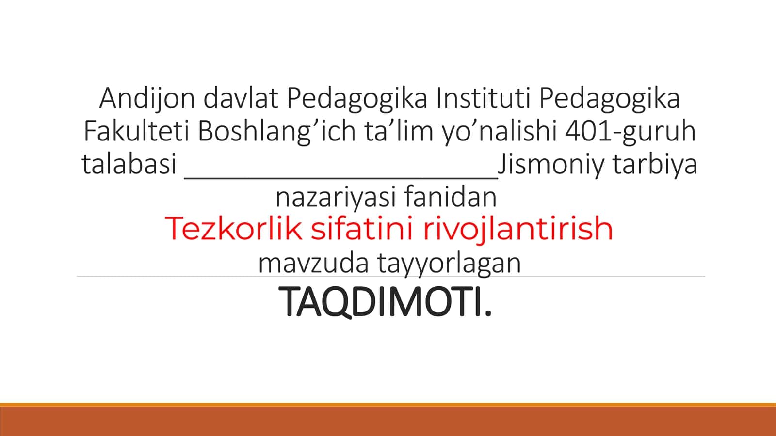 Tezkorlik sifatini rivojlantirish 1