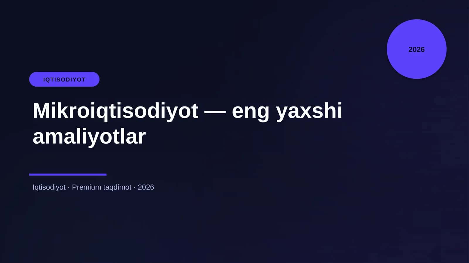 Mikroiqtisodiyot — eng yaxshi amaliyotlar 1