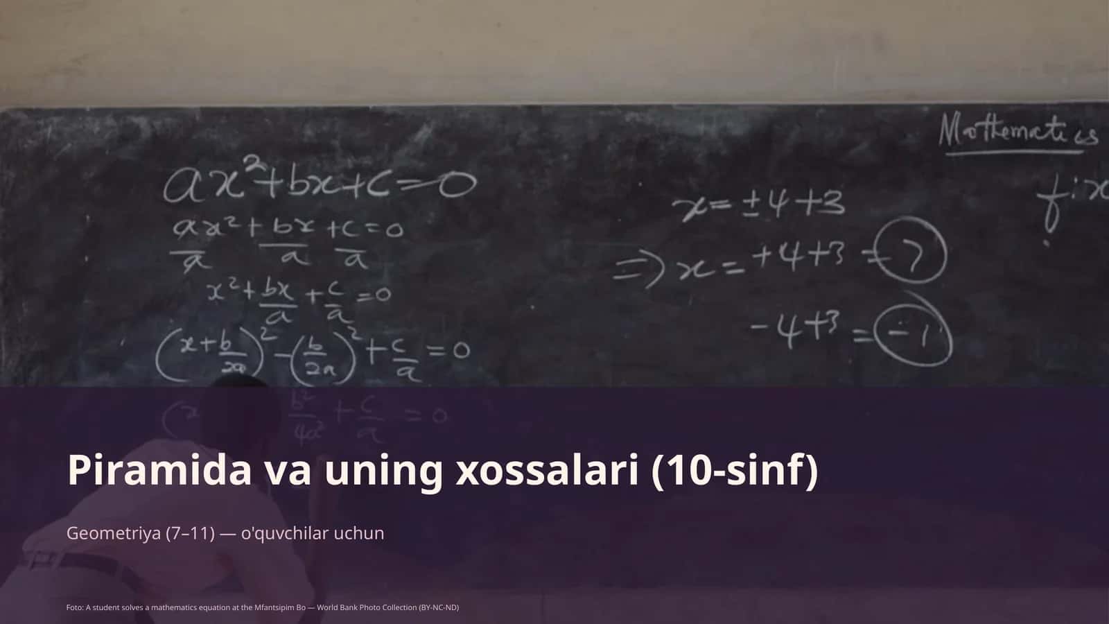 Piramida va uning xossalari (10-sinf) 1