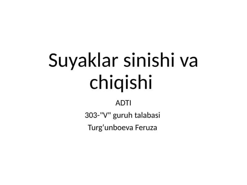 Suyaklar sinishi va chiqishi 1
