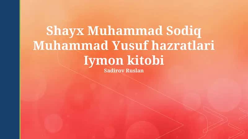 "Imon" kitobi 1