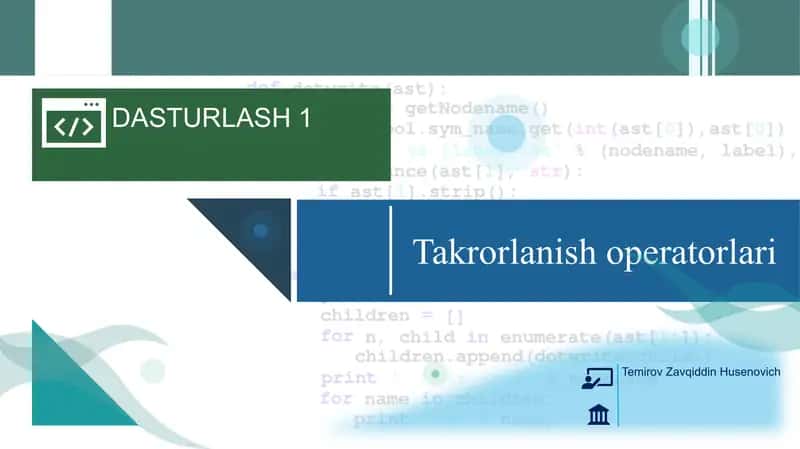 DASTURLASH 1 1