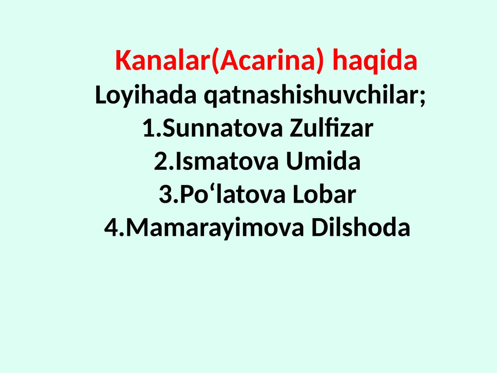 Kanalar Acarina 1