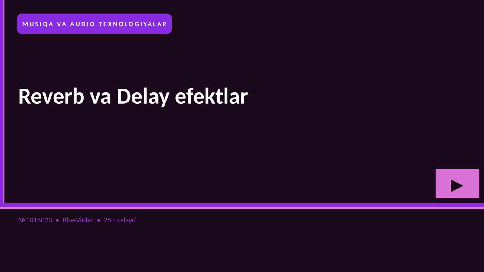 MUSIQA VA AUDIO TEXNOLOGIYALAR 1