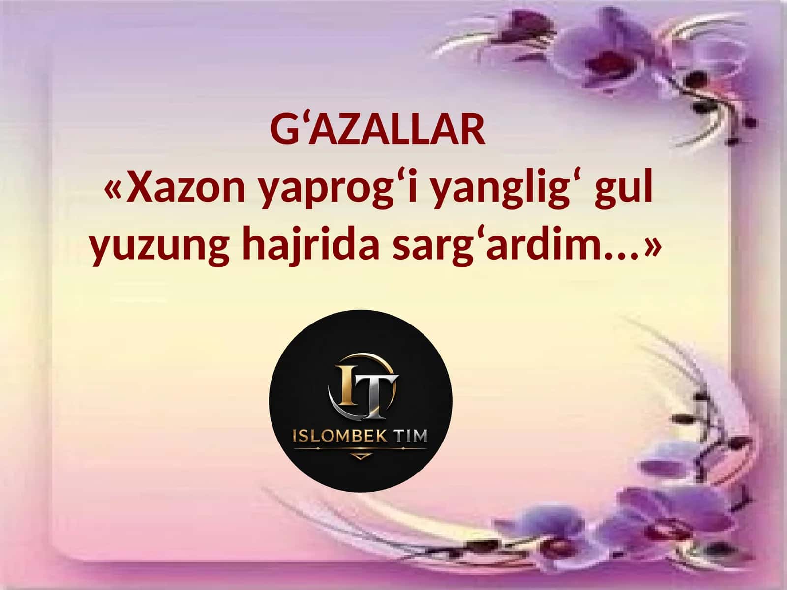 Xazon yaprog‘i yanglig‘ gulyuzung hajrida sarg‘ordim 1