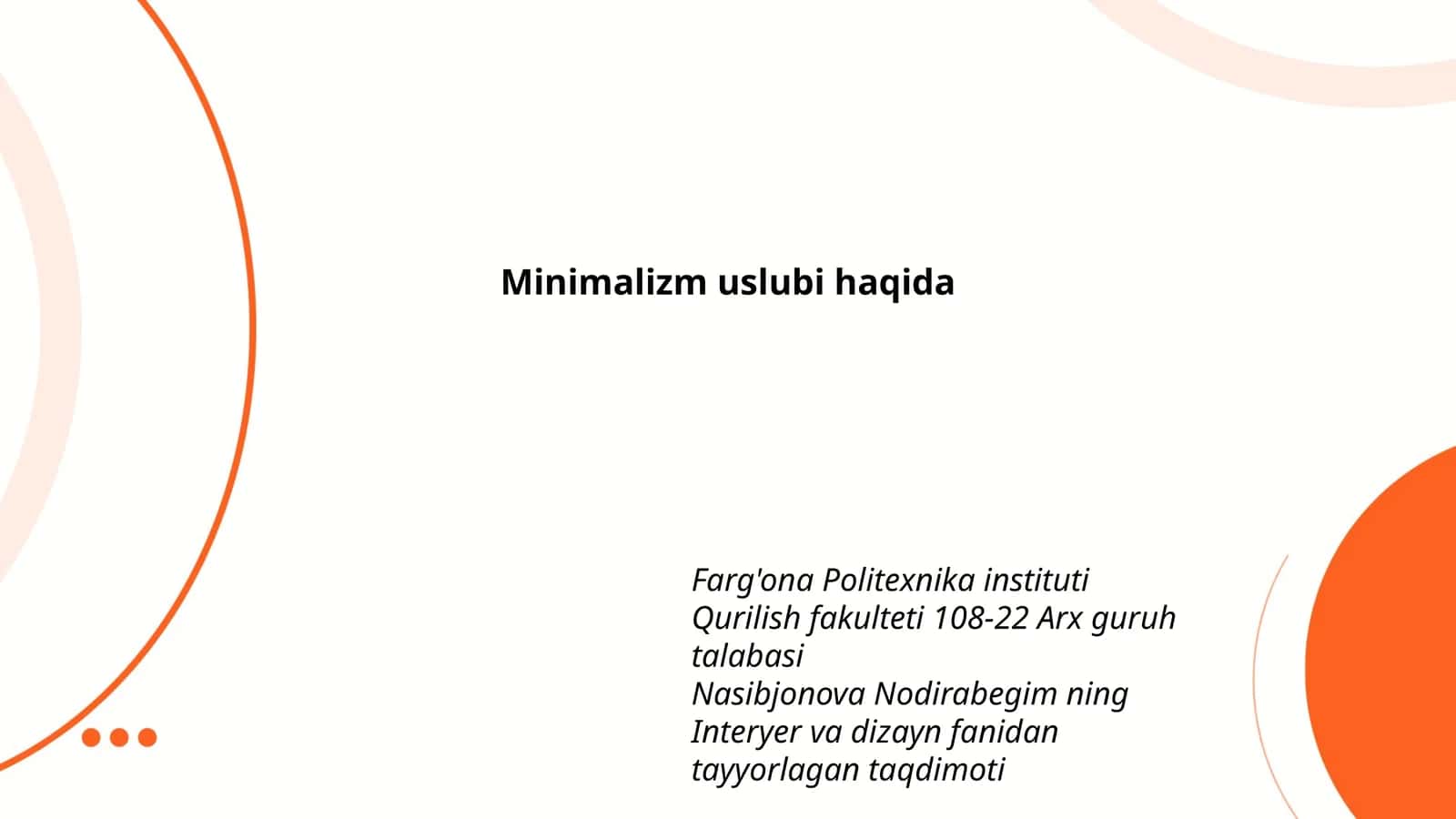 Minimalizm uslubi haqida 1