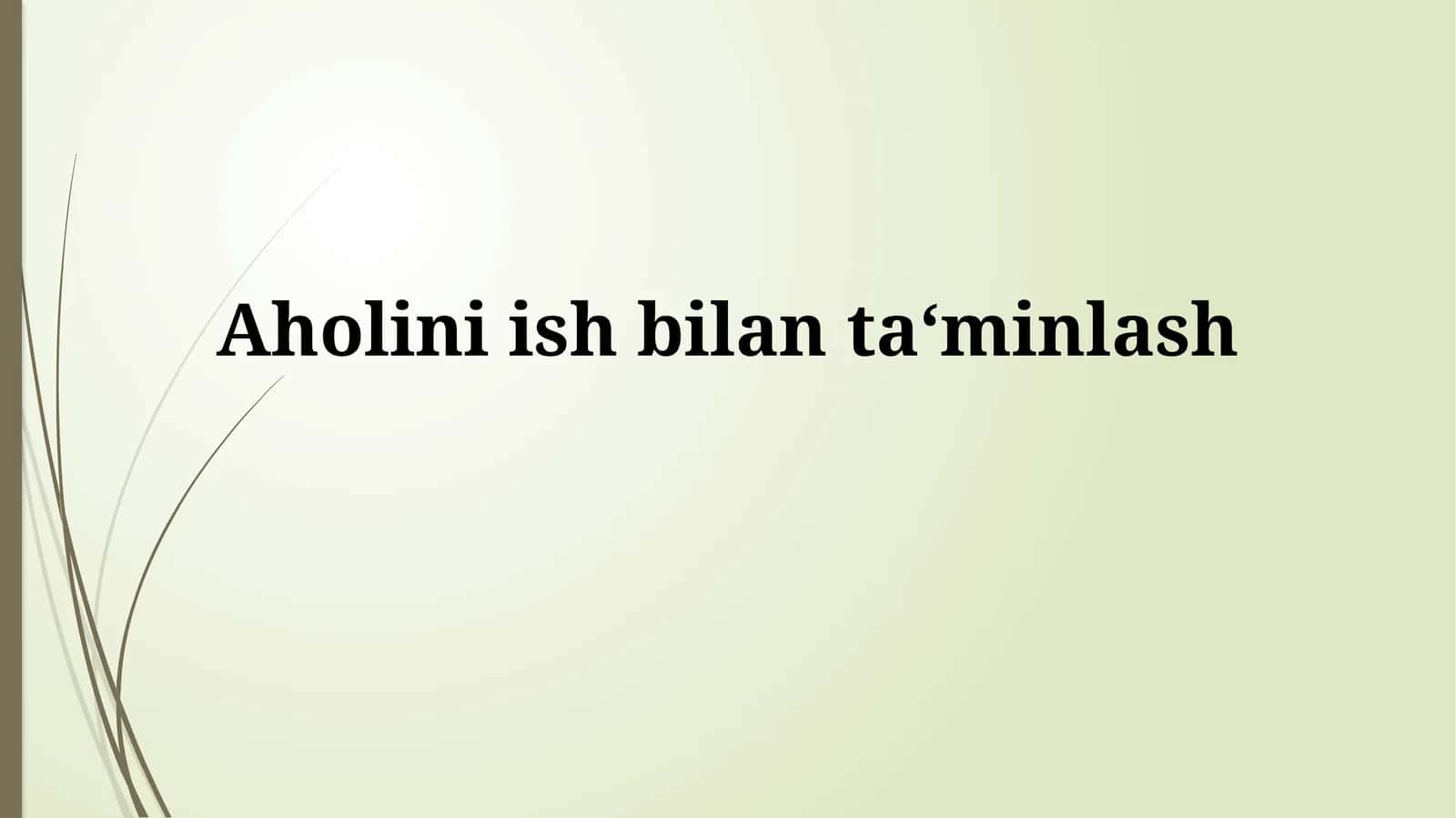 Qishloq xo'jaligi sohasidagi bandlik 1