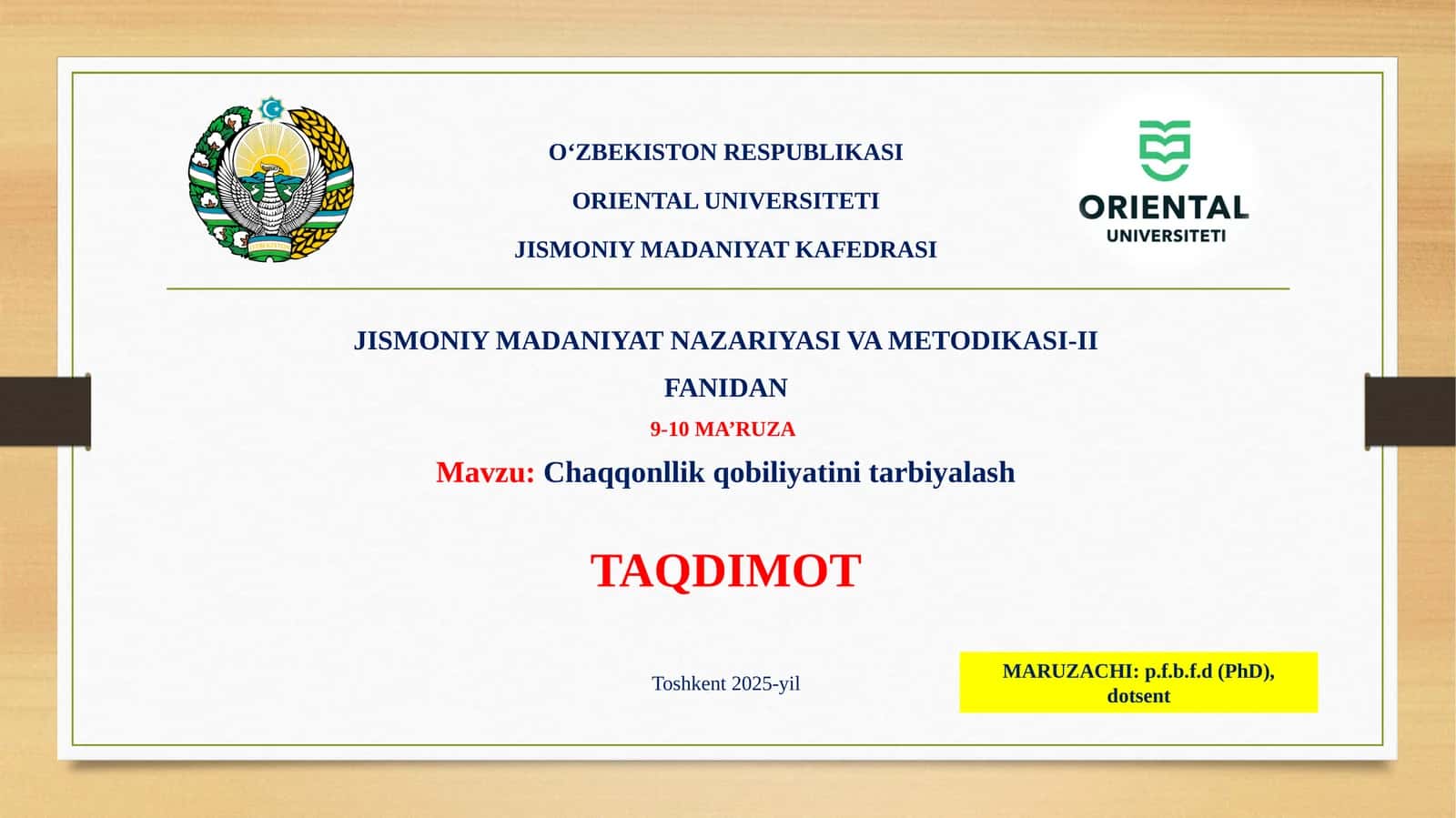 Chaqqonlik qobiliyatini tarbiyalash 1