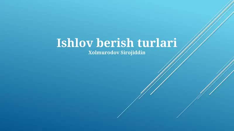 Qayta ishlash turlari 1