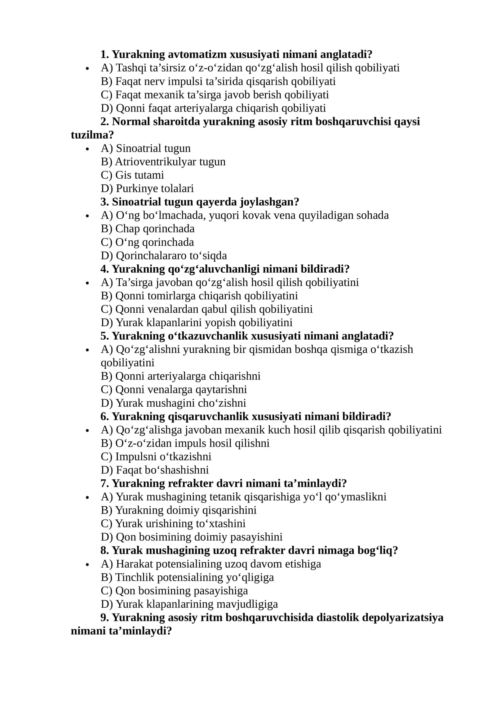 Sinoatrial tugun joylashuvi 1