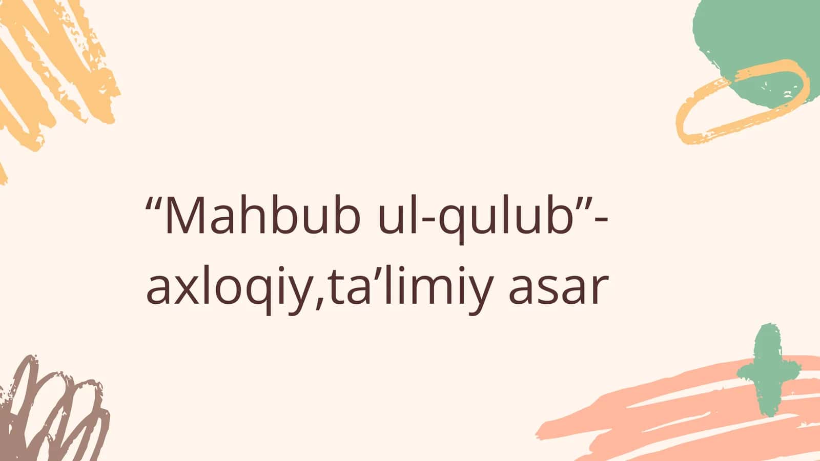Mahbubul-qulub 1