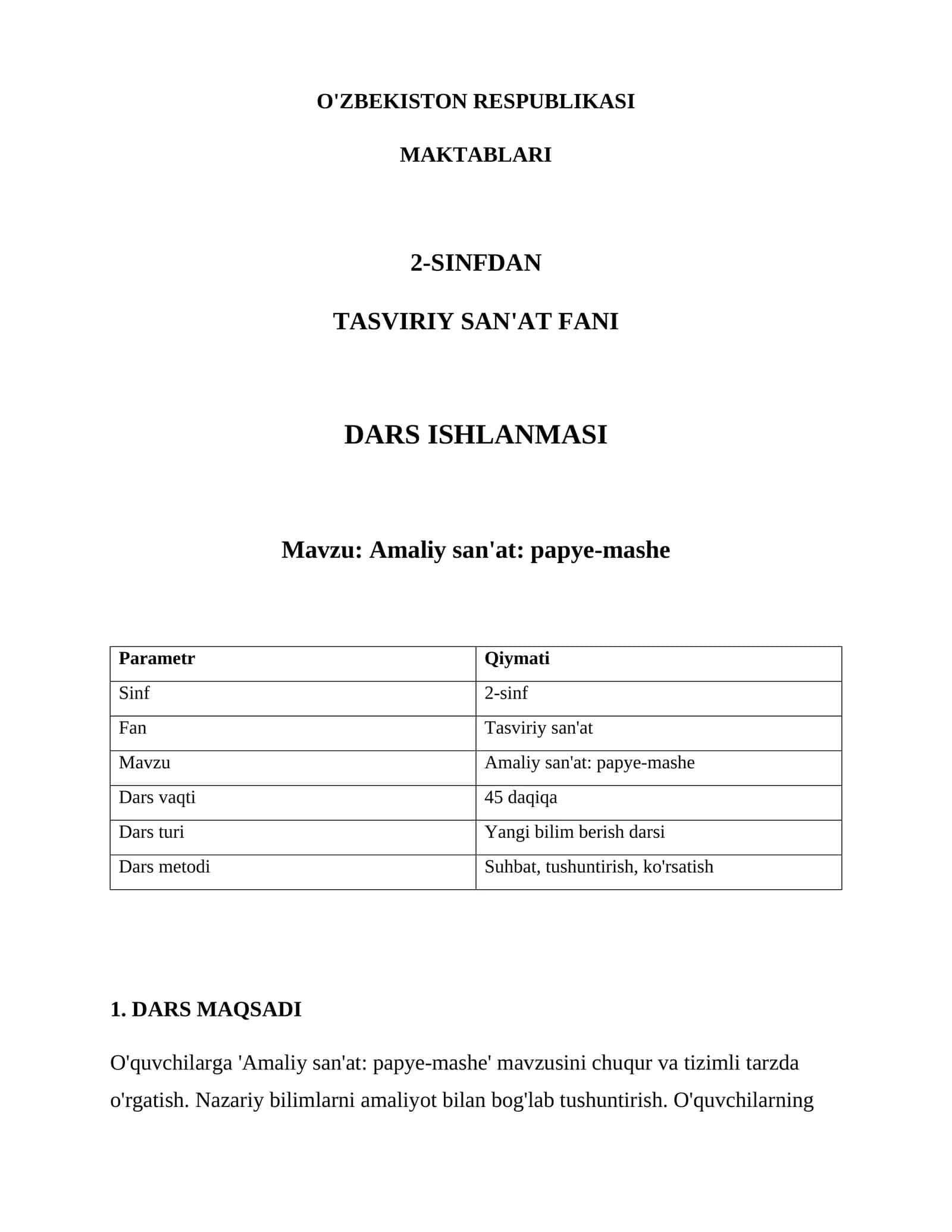 Amaliy san'at: papye-mashe 1