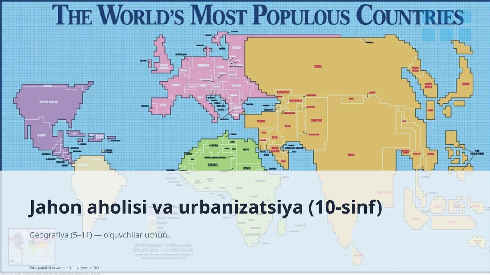 Jahon aholisi va urbanizatsiya (10-sinf) 1