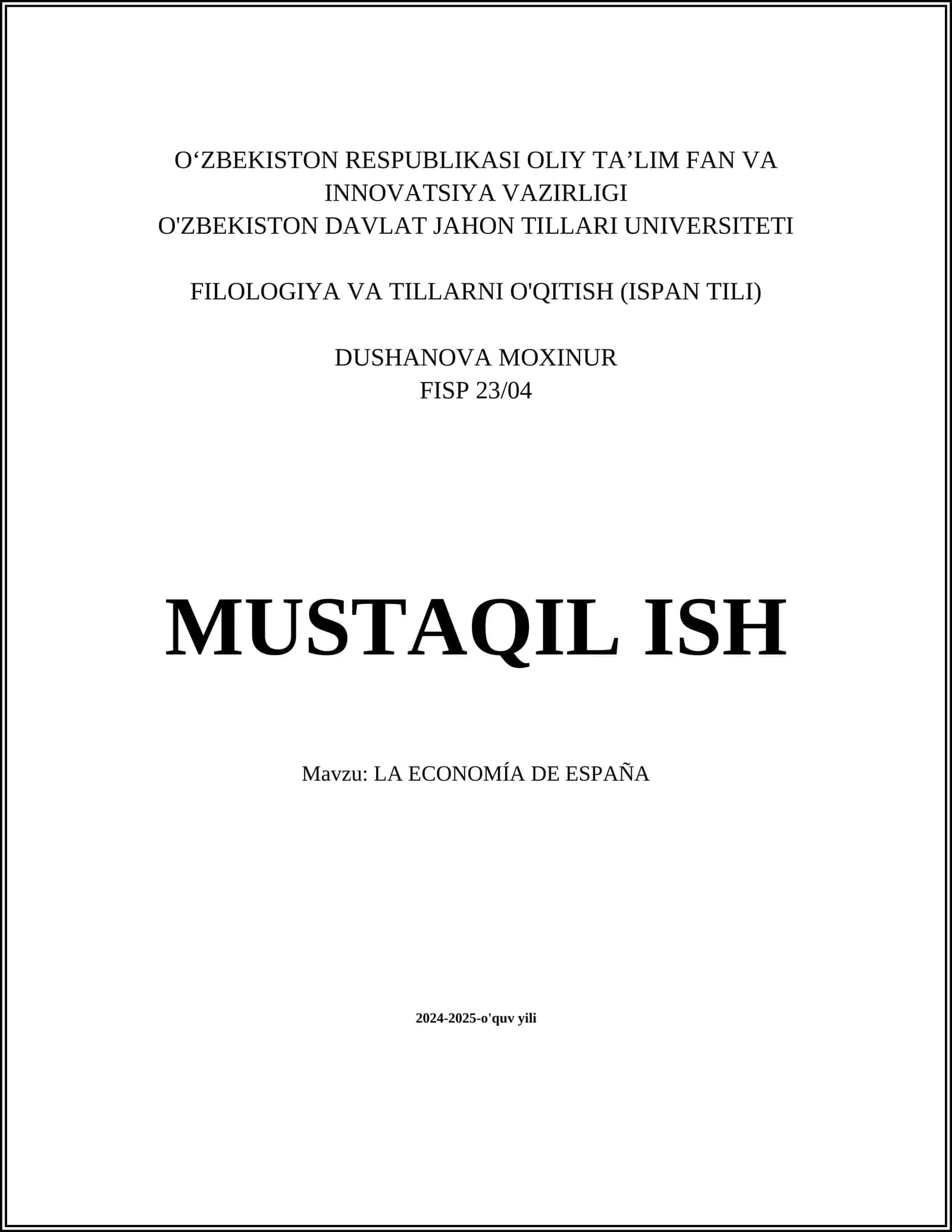 LA ECONOMÍA DE ESPAÑA 1