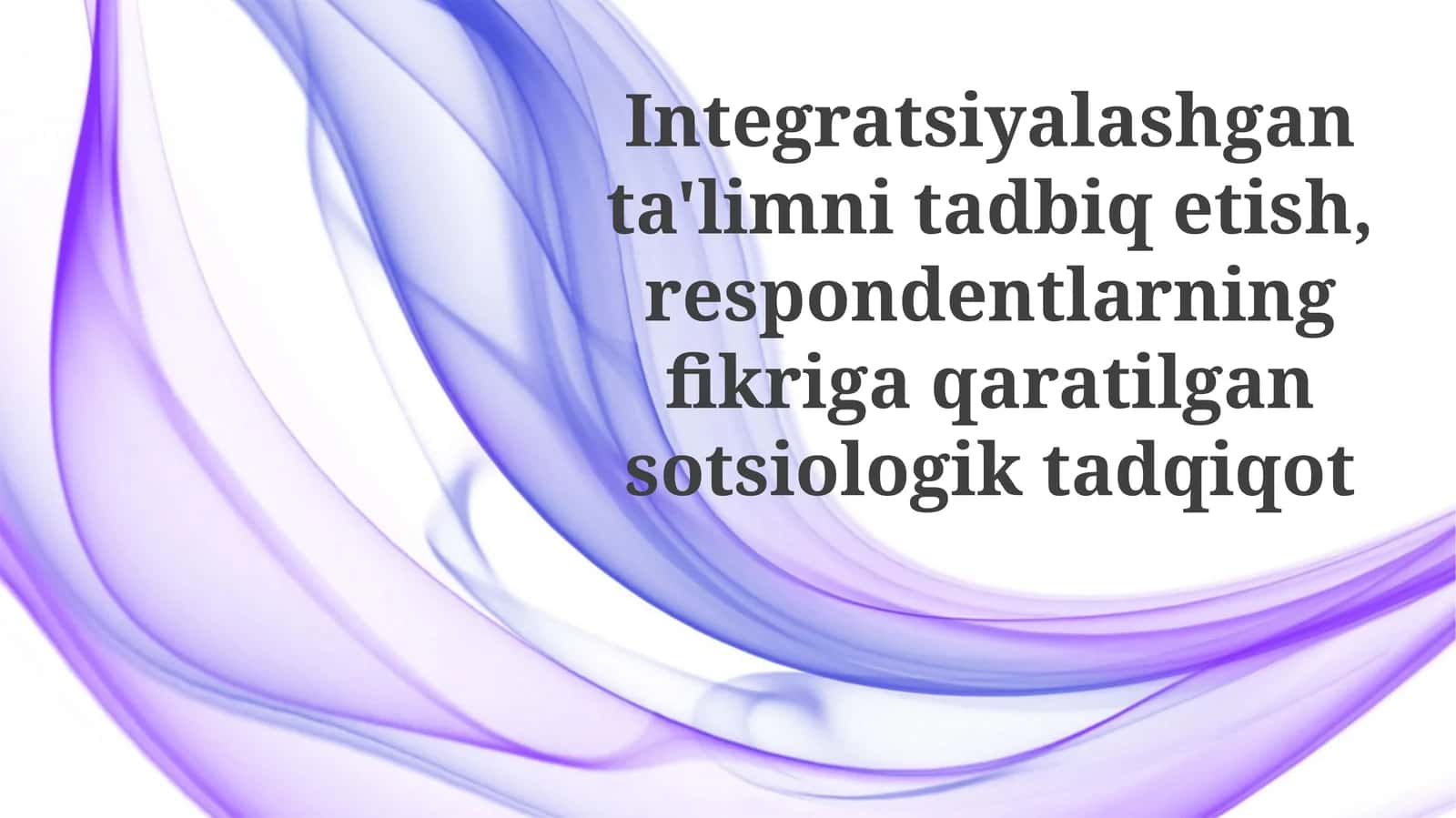 Inklyuziv ta'limni joriy etishga oid respondentlar fikrlari 1