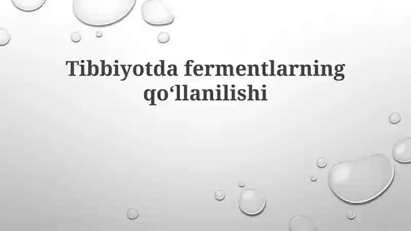 Enzimlar Tibbiyotda 1