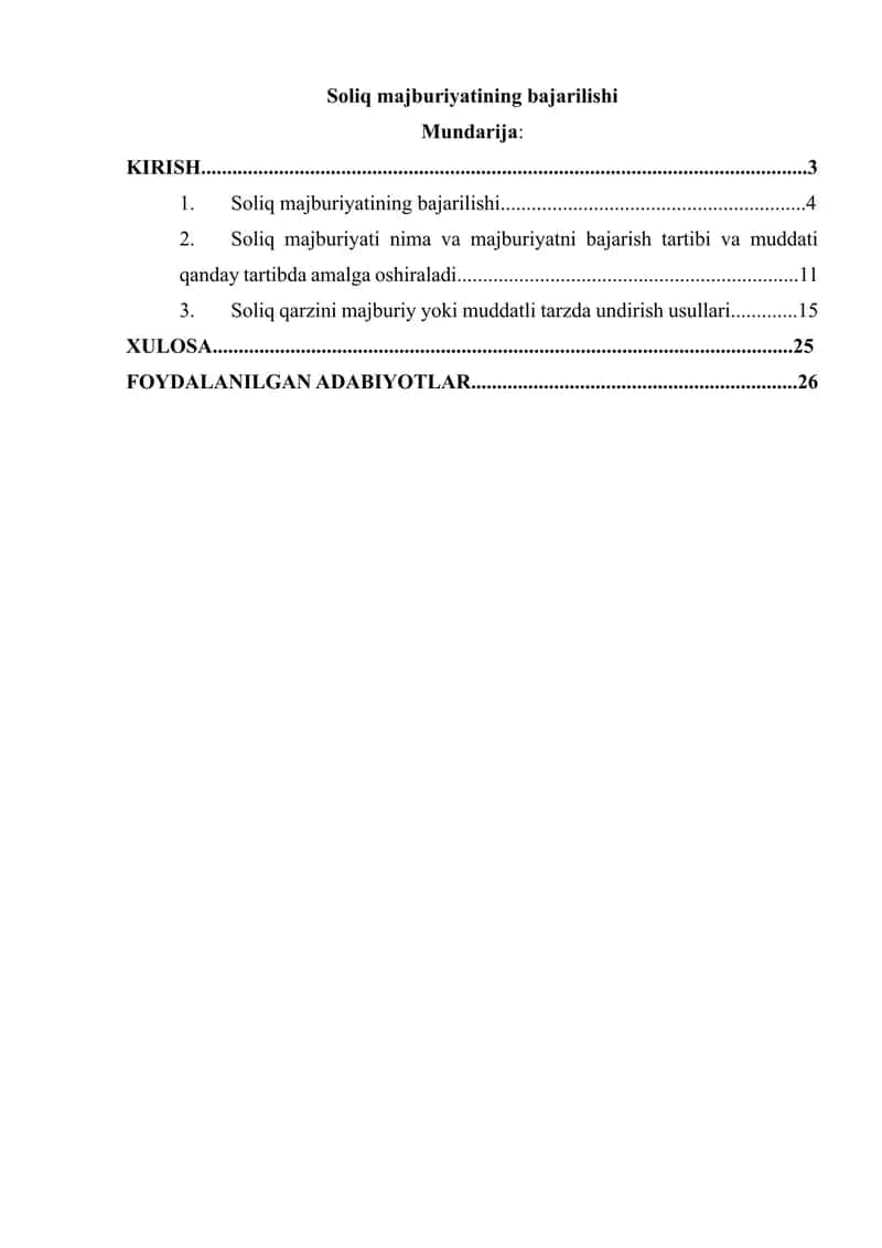 Soliq majburiyatining bajarilishi 1
