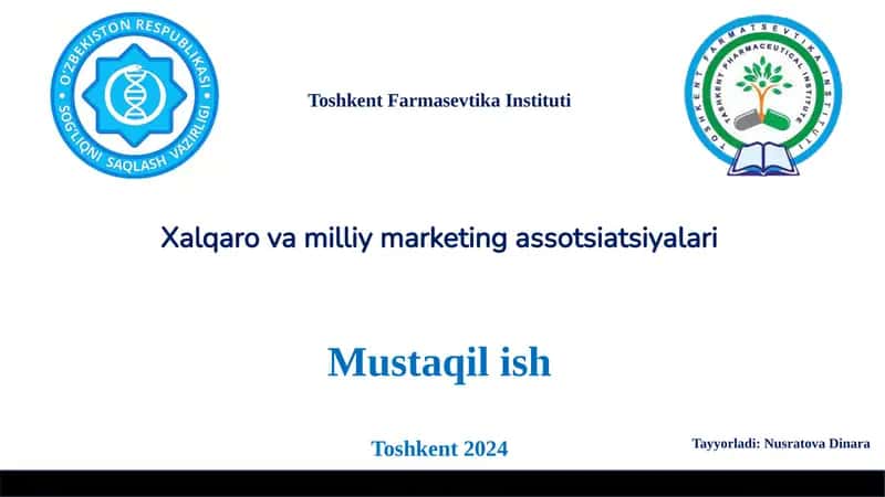 Xalqaro va milliy marketing assotsiatsiyalari 1