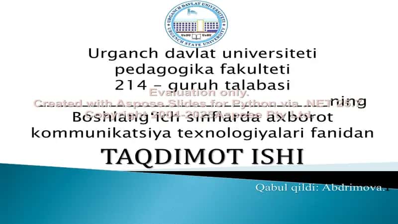 Jonajon o’lkamiz tabiatini o’rgatishda axborot texnologiyalaridan foydalanishni o‘rgatish. 1