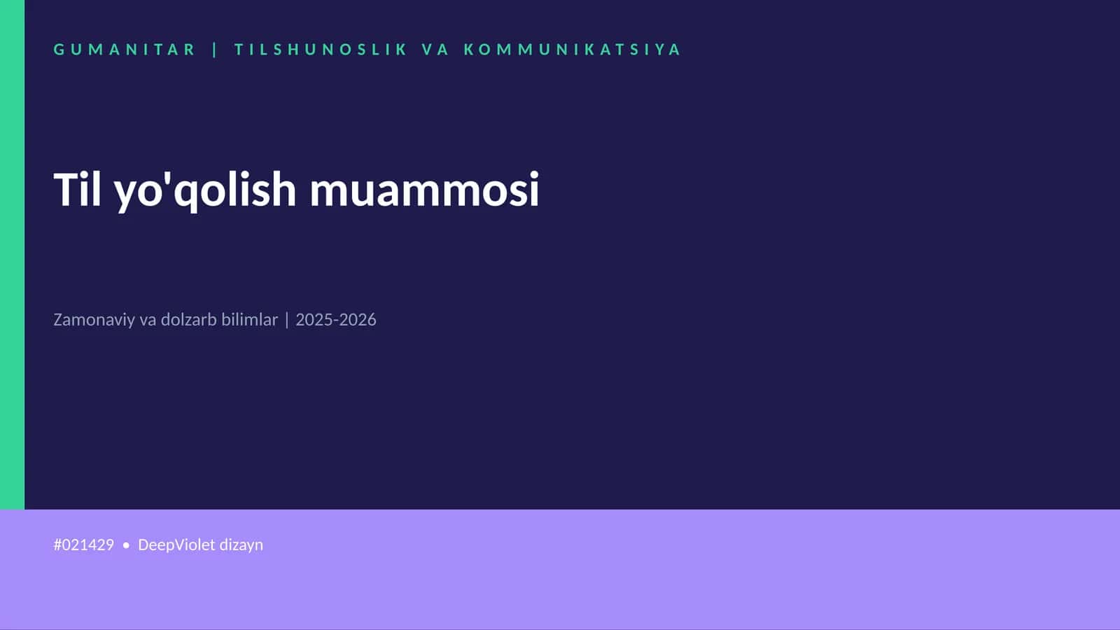 Til yo'qolish muammosi 1