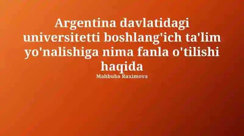 Oʻquv-tarbiya jarayonini tashkil etish kursi