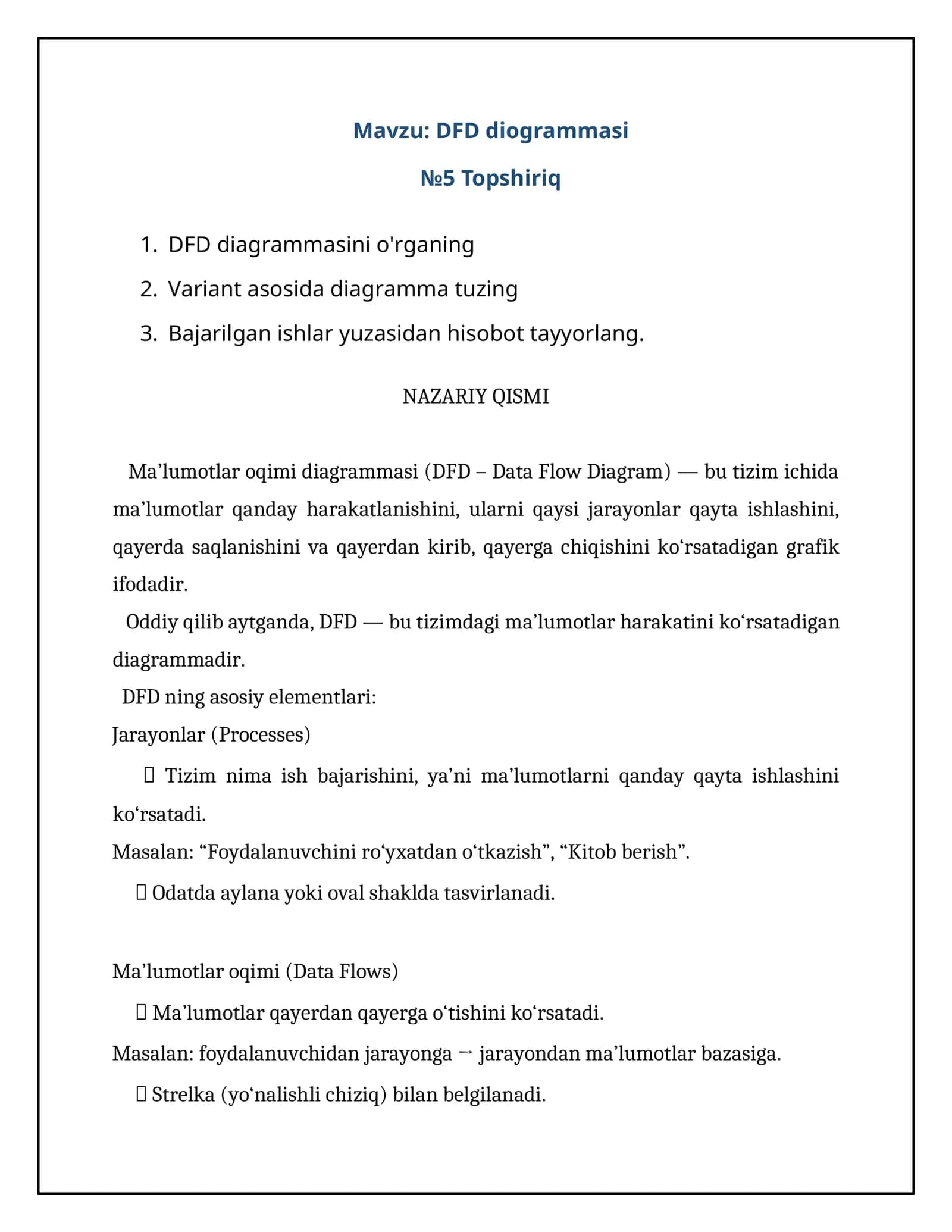 DFD diogrammasi 1
