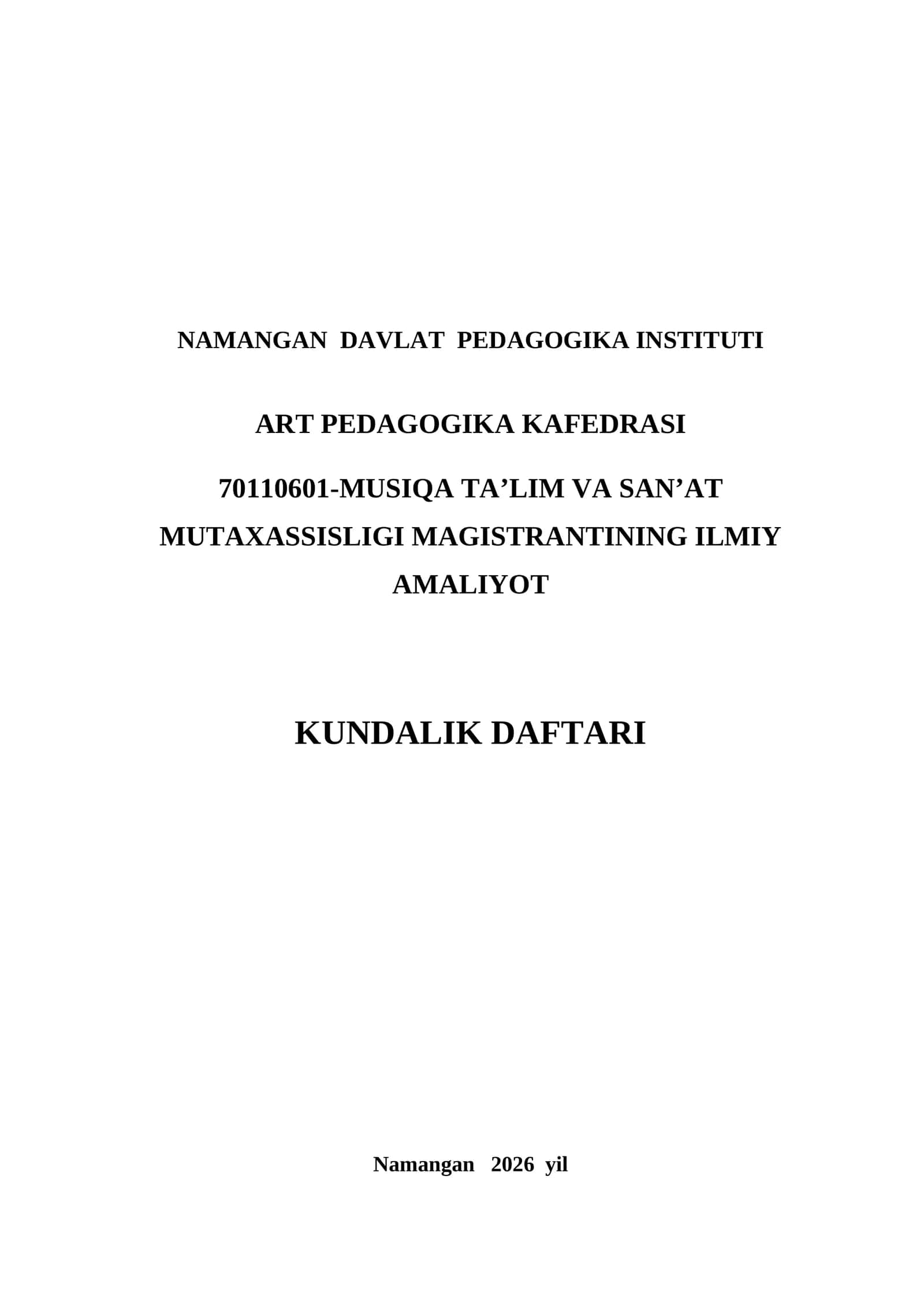 Magistr kundaligi 1
