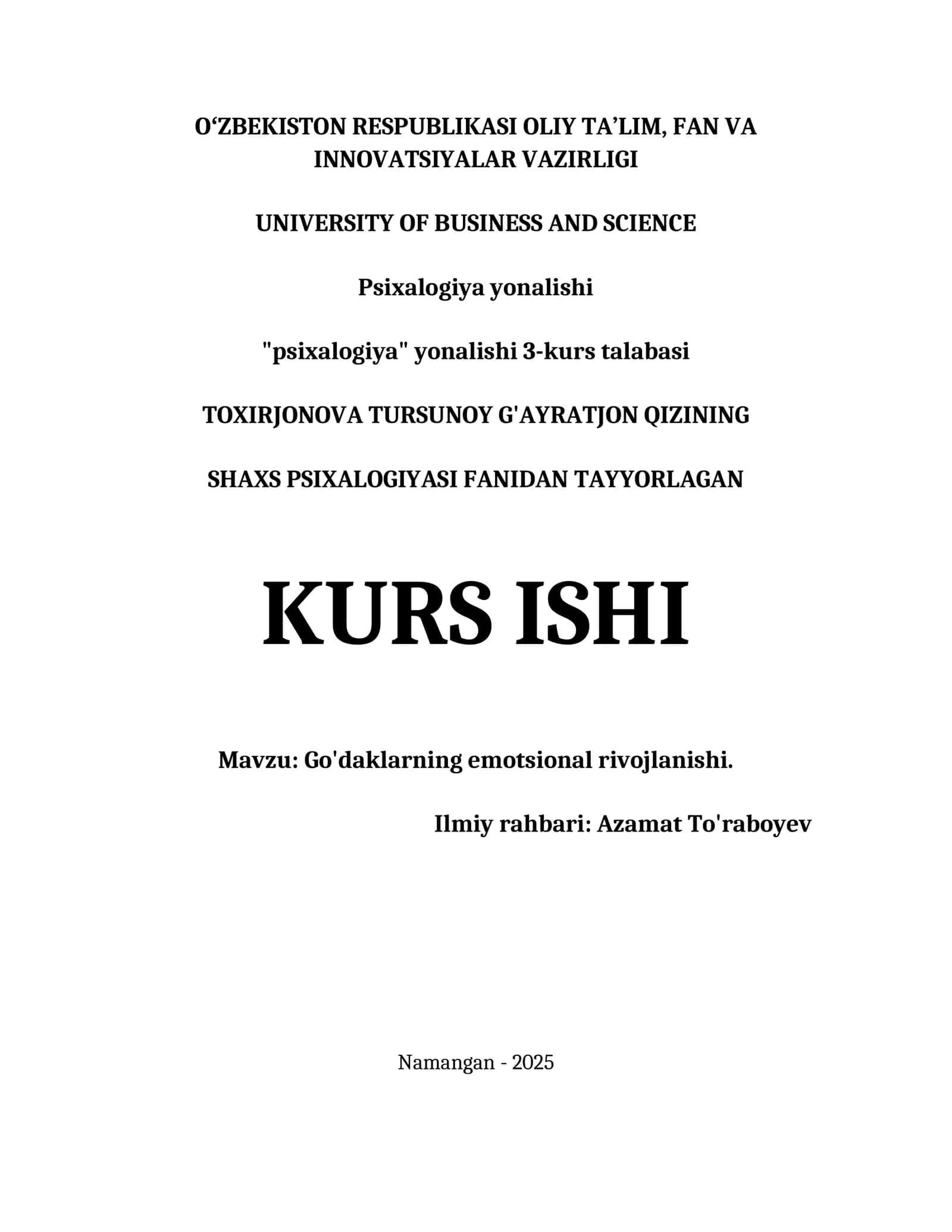 Go'daklarning emotsional rivojlanishi 1
