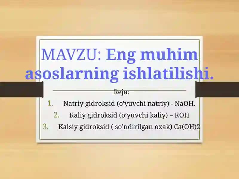Natriy gidroksid (o'yuvchi natriy)