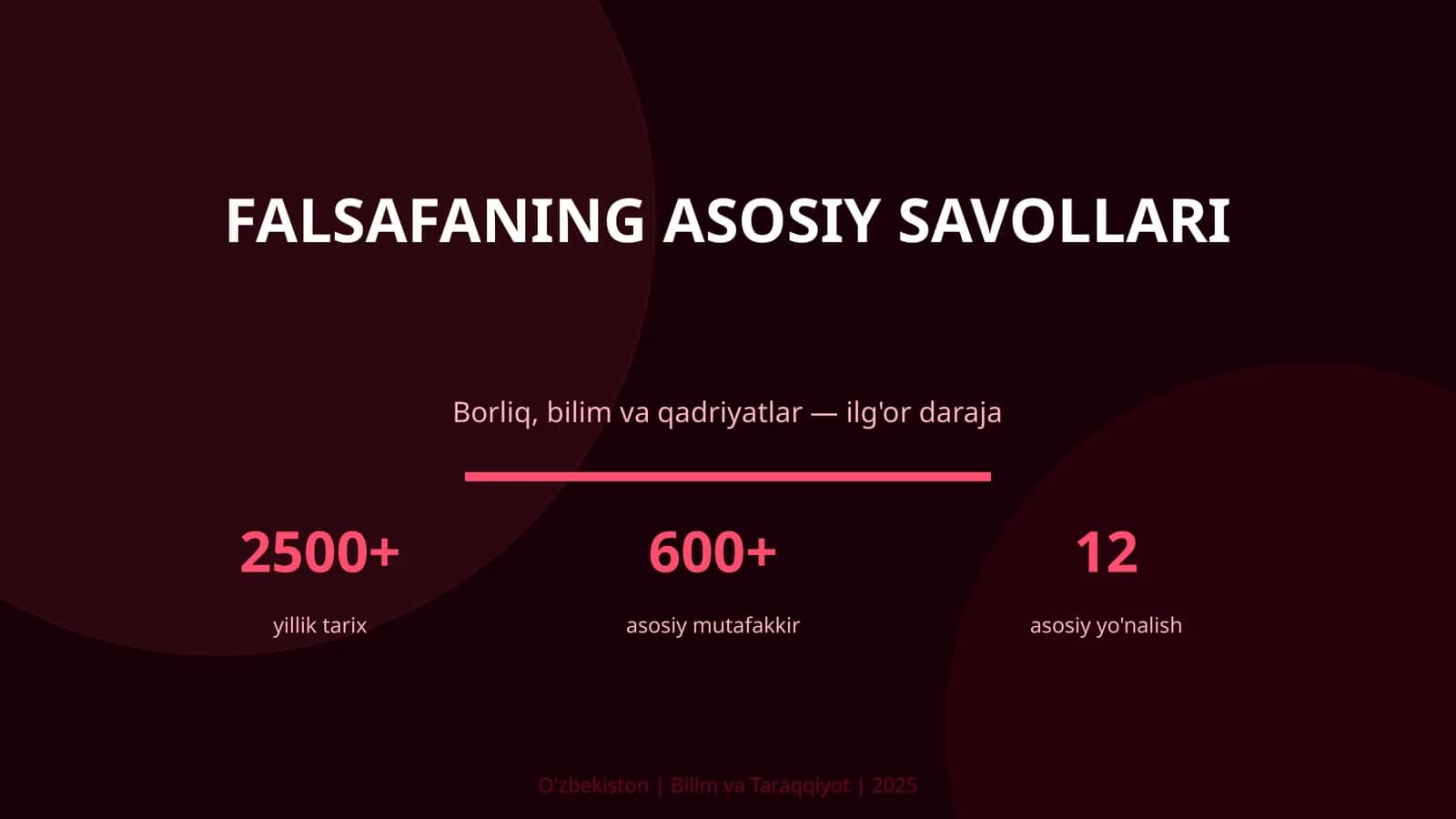 FALSAFANING ASOSIY SAVOLLARI 1