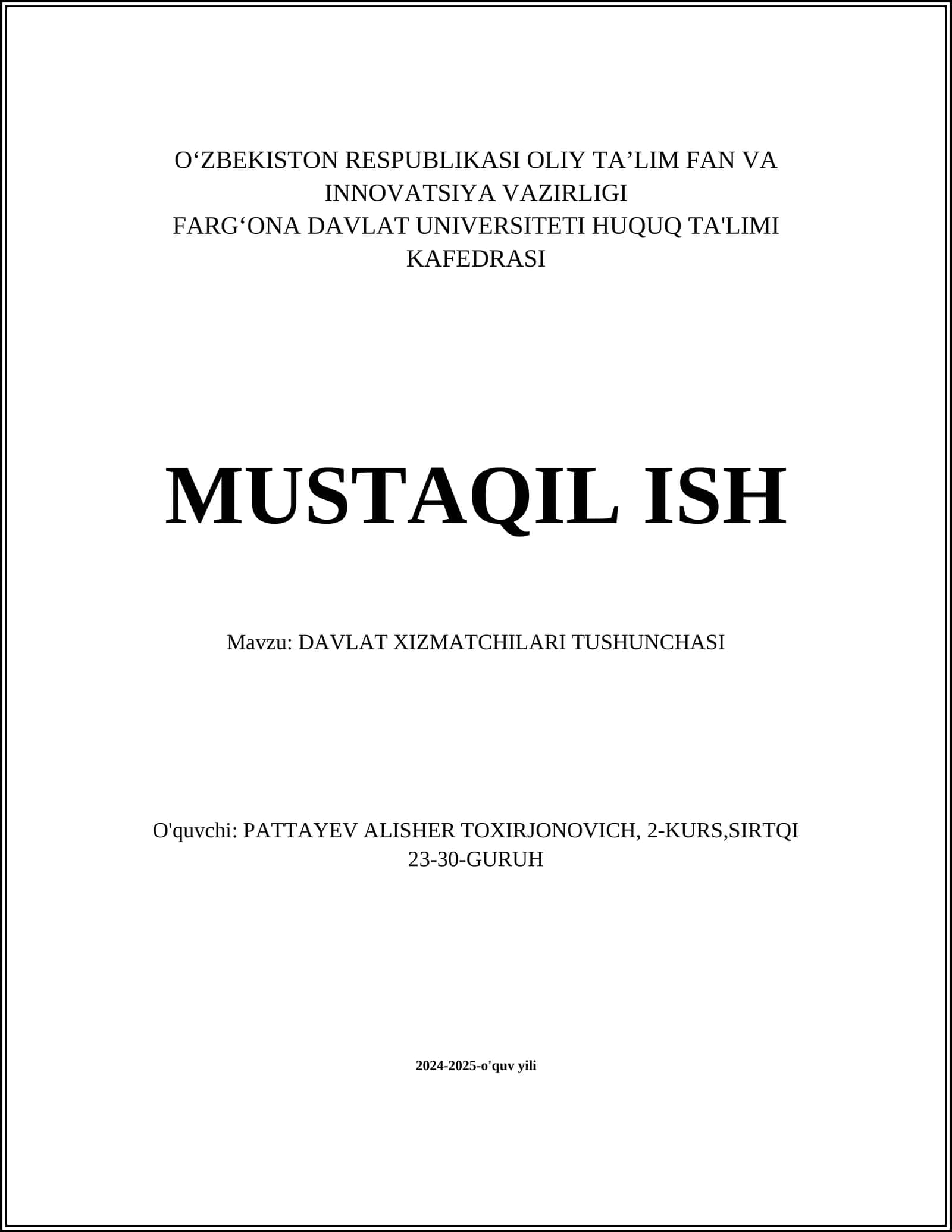 DAVLAT XIZMATCHILARI TUSHUNCHASI 1