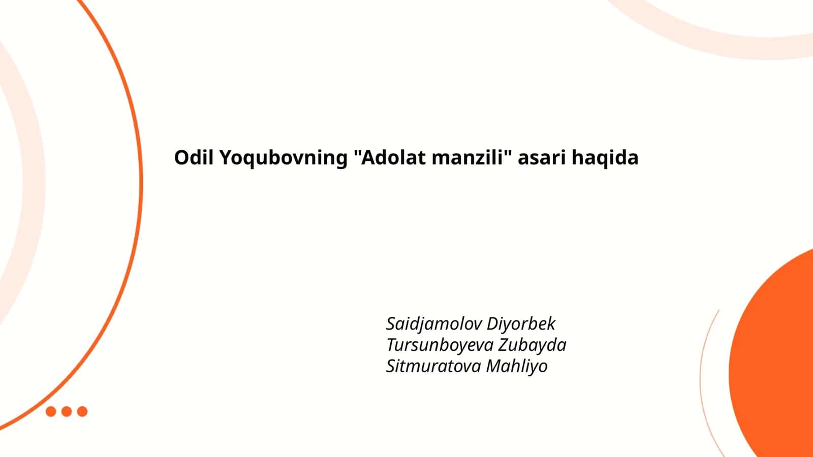 Adolat manzili 1