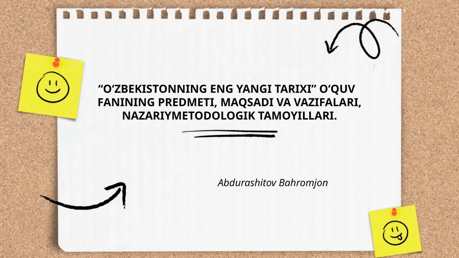 O‘ZBEKISTONNING ENG YANGI TARIXI” O‘QUV 1