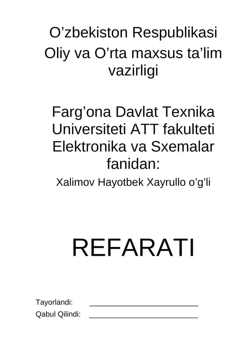 Elektr zanjirlari nazariyasi va qonunlari 1