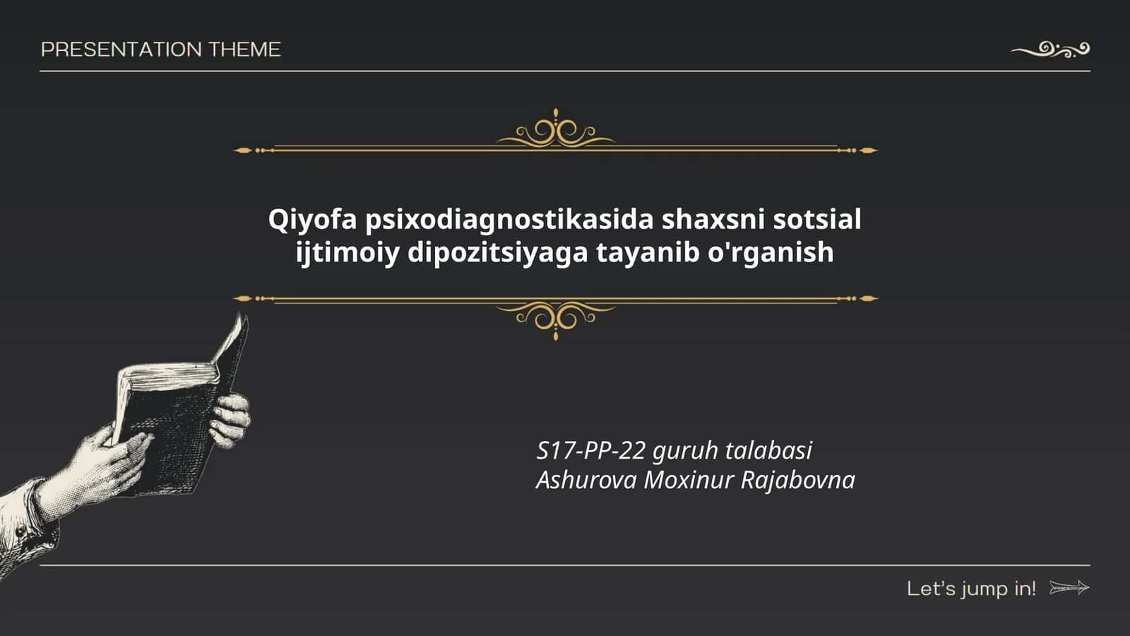 Qiyofa psixodiagnostikasida shaxsni sotsial ijtimoiy dipozitsiyaga tayanib o'rganish 1