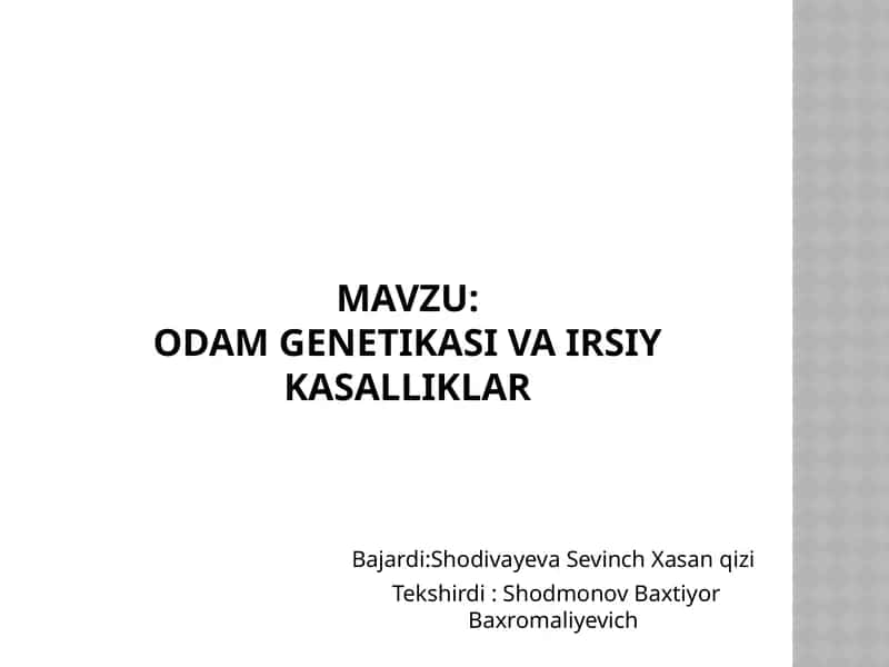 Odammenetikasivairsiykasalliklar 1
