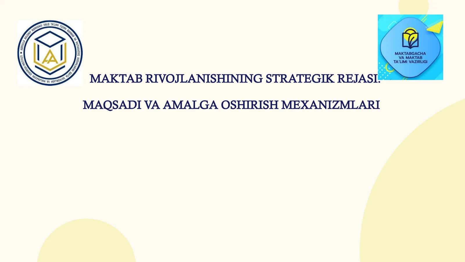MAKTAB RIVOJLANISHINING STRATEGIK 1