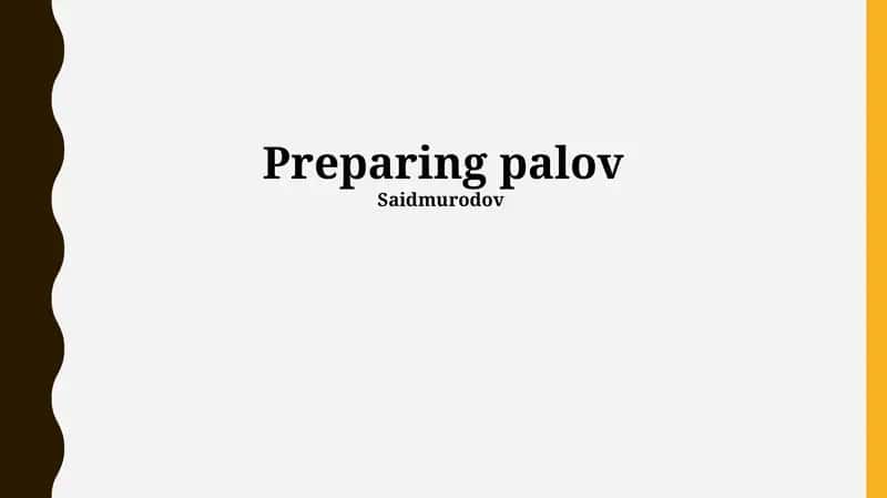 Palovni tayyorlash 1
