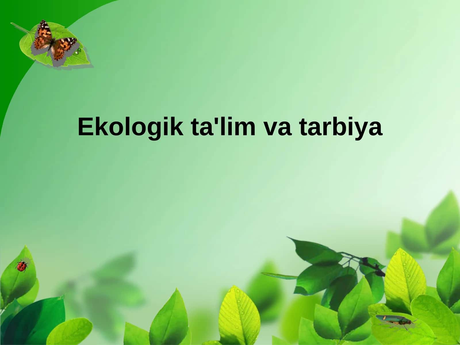 Ekologik ta'lim va tarbiya 1
